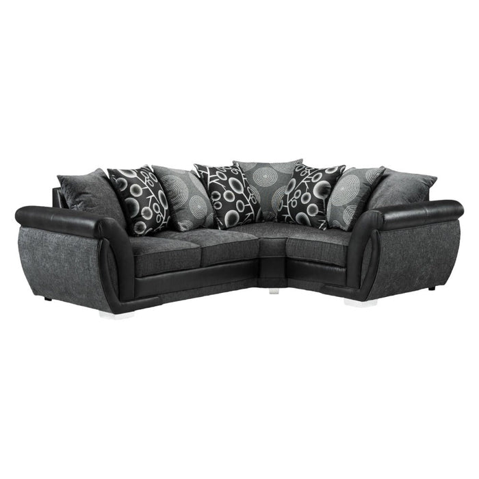 Shannon Black and Grey Right Hand Facing Corner Sofa