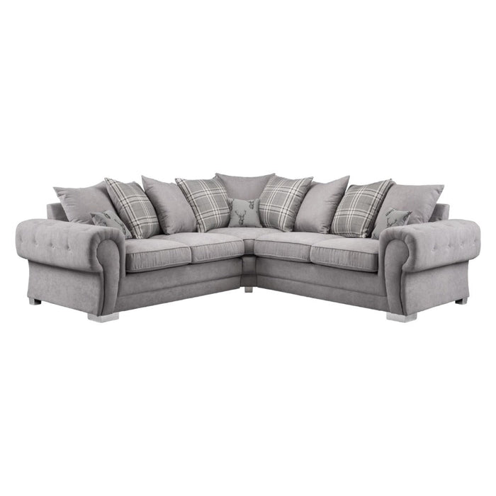 Verona Scatterback Grey Large Corner Sofa