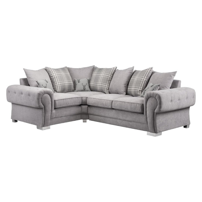 Verona Scatterback Grey Left Hand Facing Corner Sofa