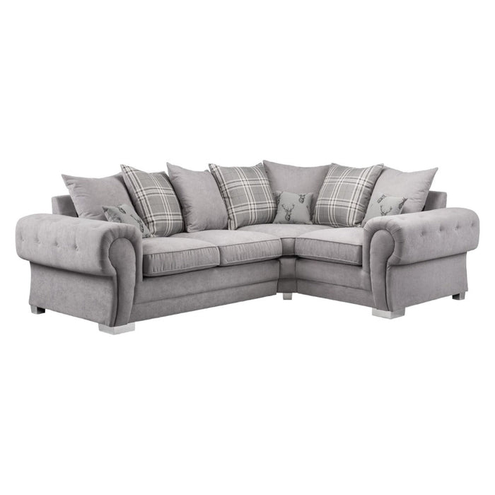 Verona Scatterback Grey Right Hand Facing Corner Sofa