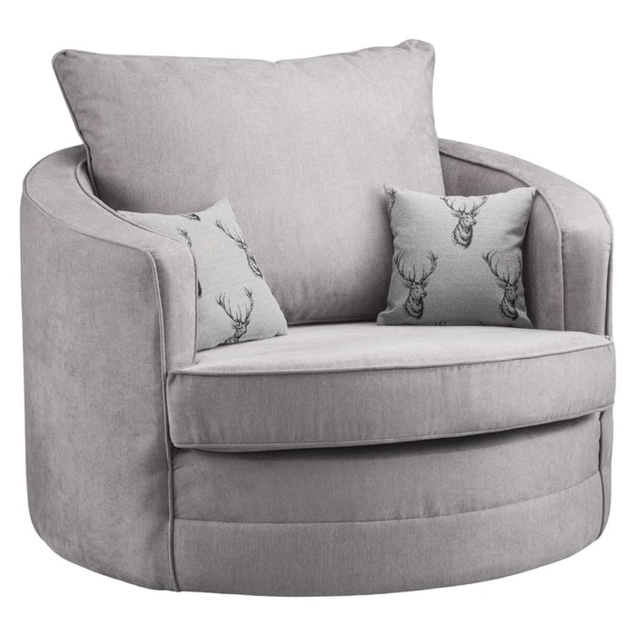 Verona Scatterback Grey Swivel Chair Sofa