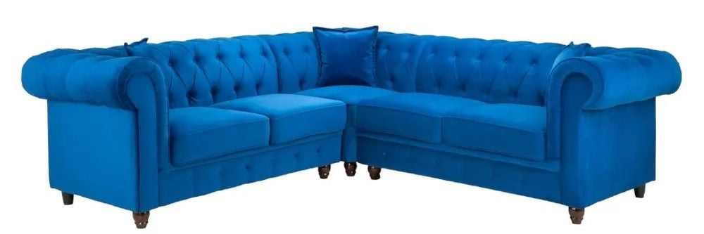 Kensington Flush Blue Large Corner Sofa