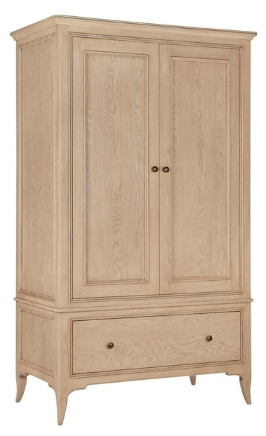 Willis and Gambier Toulon Oak 2 Door 1 Drawer Double Wardrobe