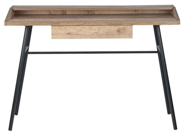 Urban Rustic Wood Effect Industrial Style 1 Drawer Office Desk