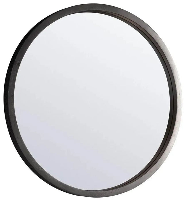 Boho Boutique Black Wood Round Wall Mirror - 90cm x 90cm