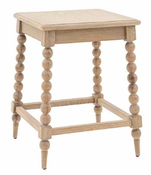 Arbela Natural Square Side Table with Bobbin Legs