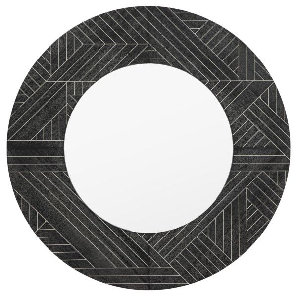 Kakuda Black Round Wall Mirror - 90cm x 90cm