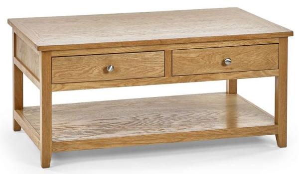 Mallory Oak 2 Drawer Coffee Table