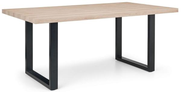 Berwick Oak and Black Dining Table - 6 Seater