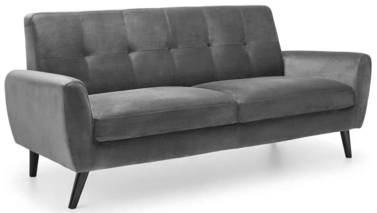 Monza Grey Fabric 3 Seater Sofa