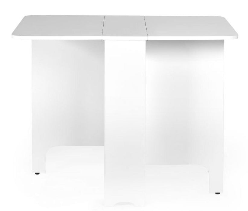 Gatan Gateleg White Lacquer Drop Leaf 2 Seater Dining Table with 2 Chairs