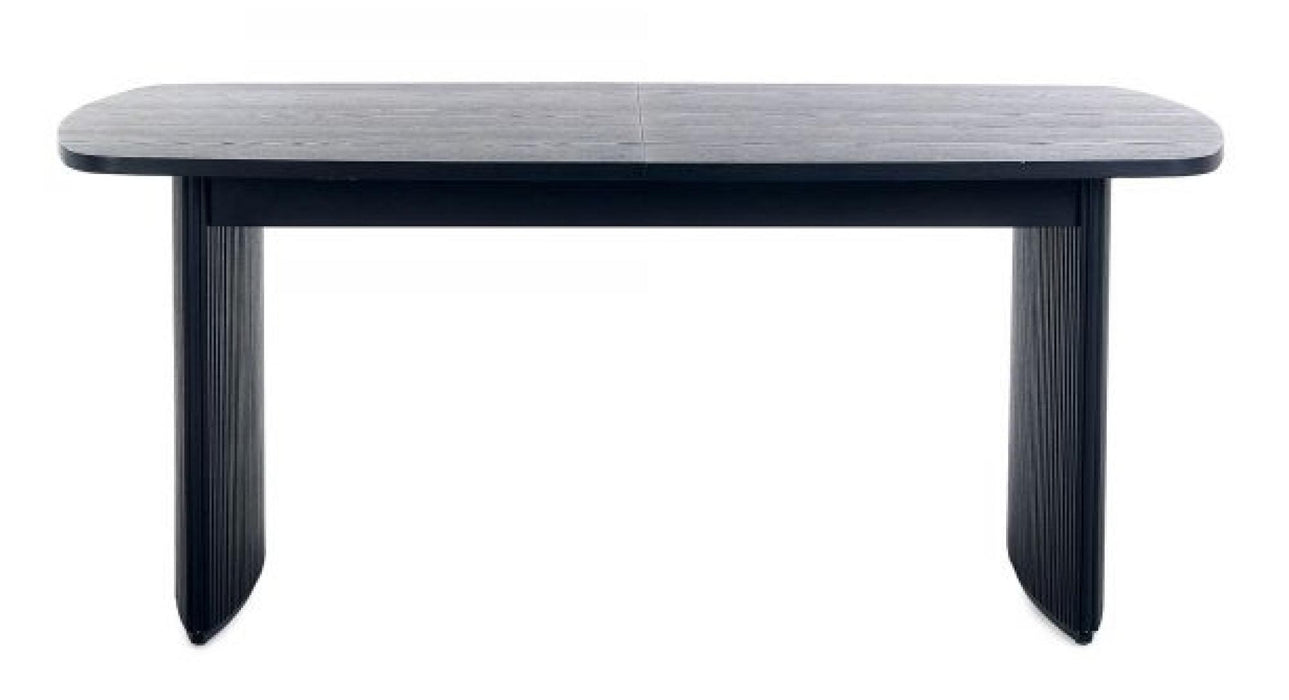 Louis Black Fluted 6 Seater Extending Dining Table