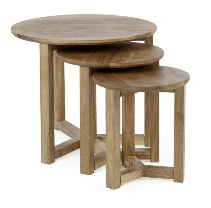 Nidri Oak Nest of 3 Tables