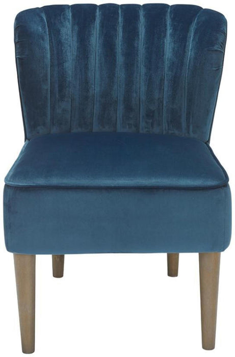 Bella Midnight Blue Crushed Velvet Fabric Chair