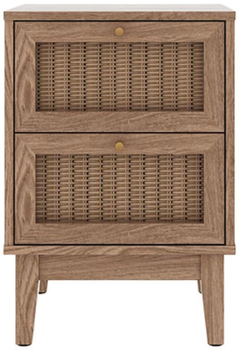 Bordeaux Oak and Faux Rattan Bedside