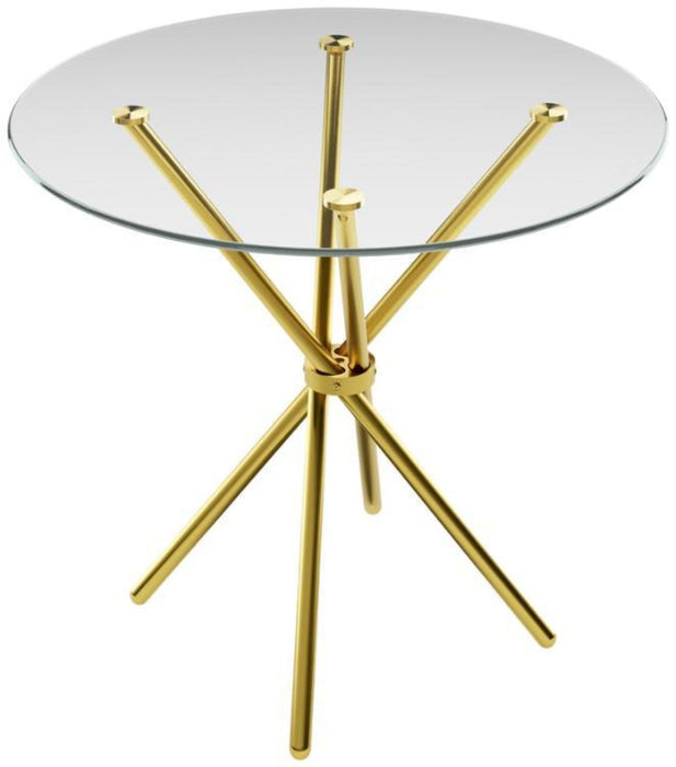 Casa Clear and Gold Glass Dining Table