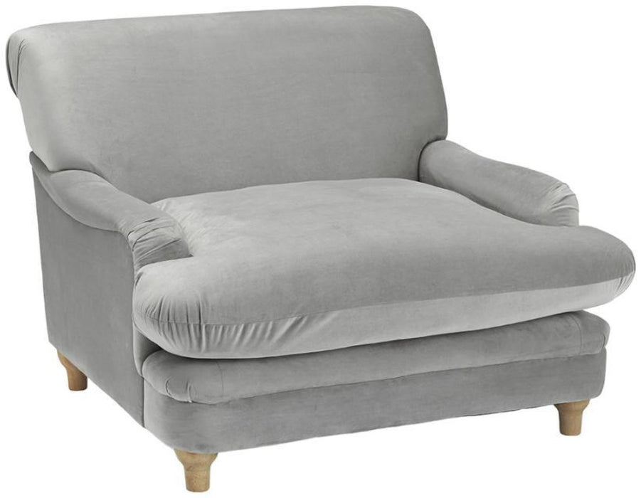 Plumpton Grey Velvet Fabric Chair