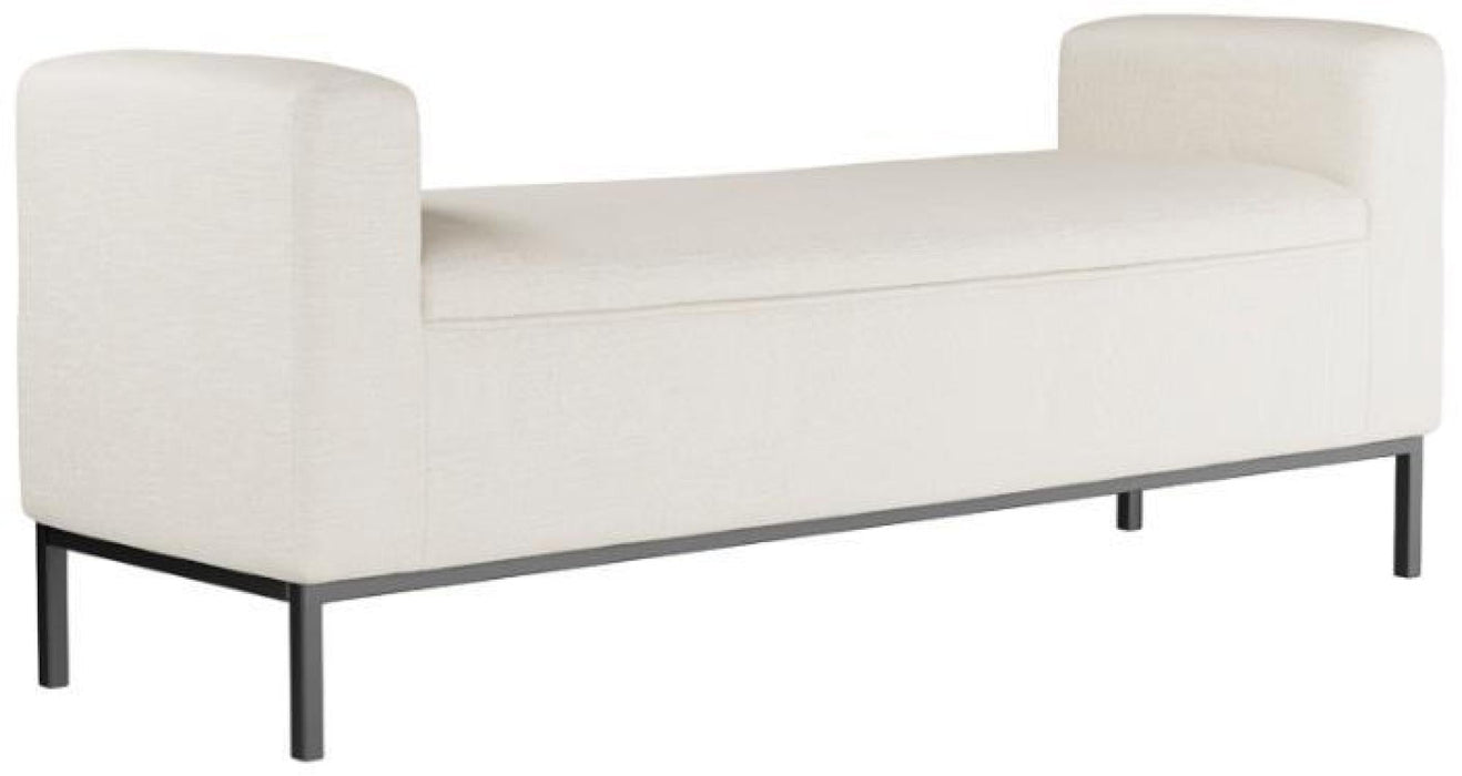 Serena Ivory Linen Blend Fabric Bench