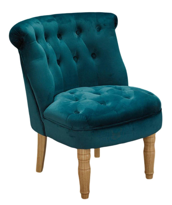 Charlotte Teal Velvet Fabric Chair
