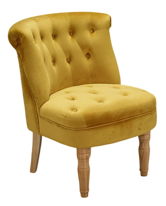 Charlotte Mustard Gold Linen Fabric Chair