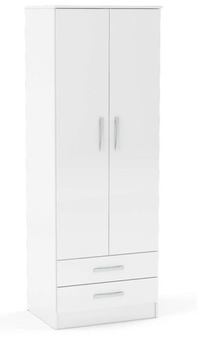 Lynx White 2 Door Combi Wardrobe