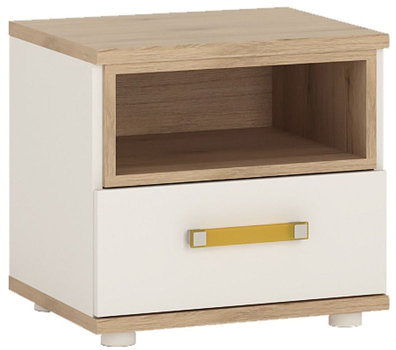 4Kids 1 Drawer Bedside Cabinet with Orange Handles