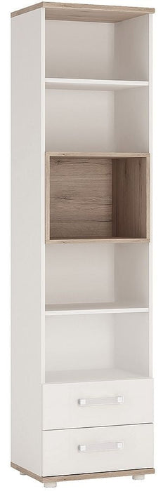4Kids Tall 2 Drawer Bookcase with Opalino Handles
