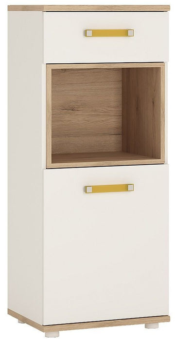 4Kids 1 Door 1 Drawer Narrow Cabinet with Orange Handles