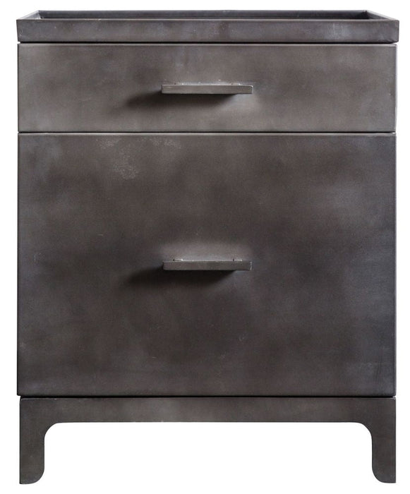 Ottinge Grey Metal Side Table - 2 Drawers