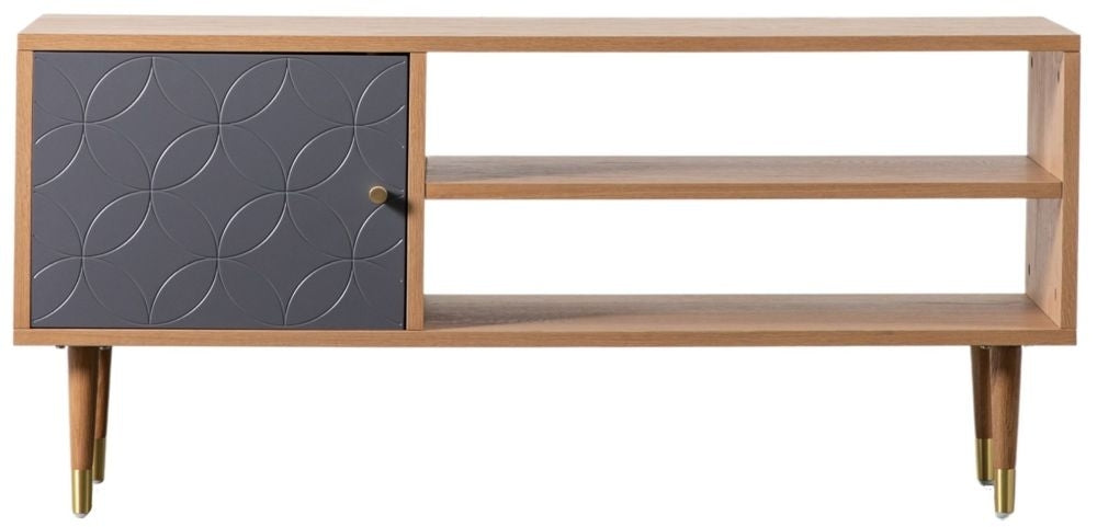 Newbury 120cm Oak and Grey TV Media Unit