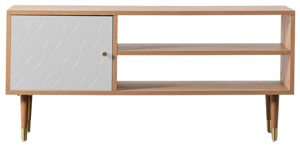 Newbury 120cm Oak and White TV Media Unit