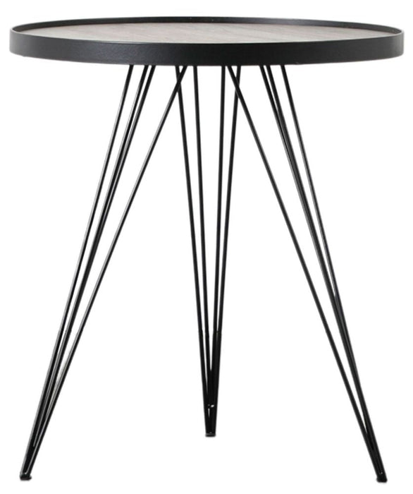 Tufnell Black Metal Round Hairpin Legs Side Table