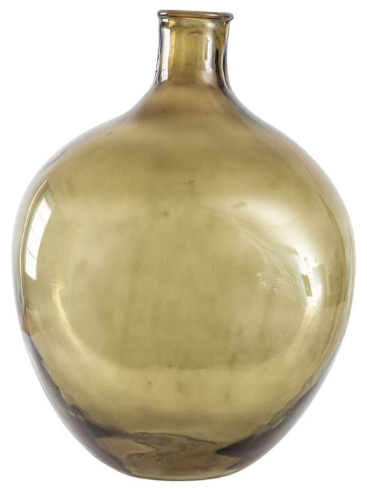 Burwell Green Glass Large Bottle Vase