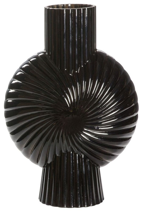 Cassis Black Glass Large Vase