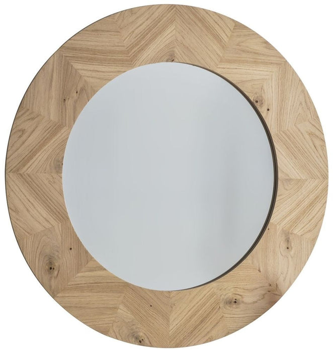 Milano Oak Round Wall Mirror - 90cm x 90cm