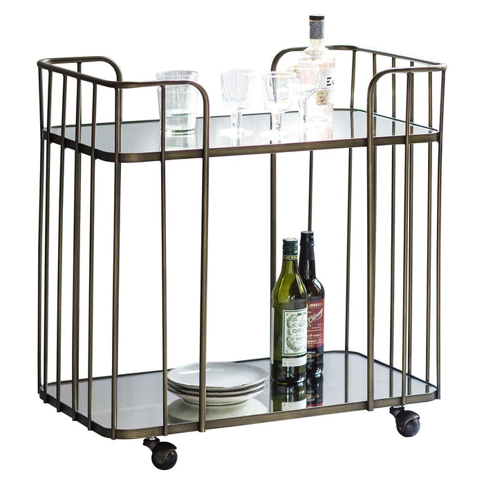 Verna Glass and Bronze Drinks Trolley
