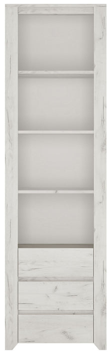 Angel White Oak Tall Narrow 3 Drawer Bookcase