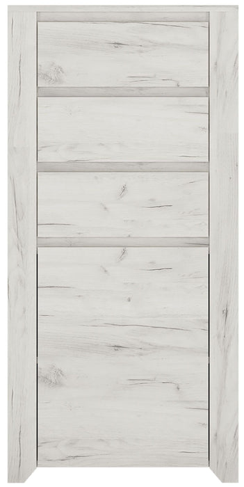 Angel White Oak 1 Door 3 Drawer Chest