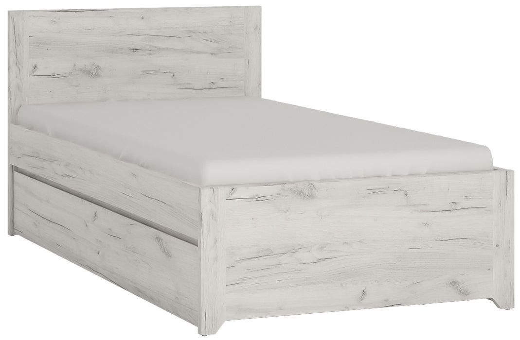 Angel White Oak Single Bed with Underbed Drawer