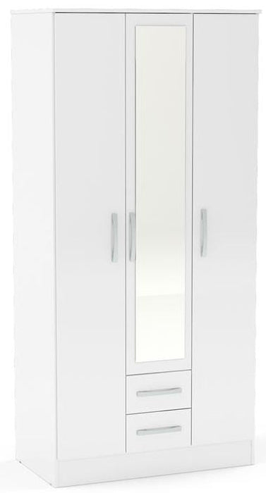 Lynx White 3 Door Combi Wardrobe