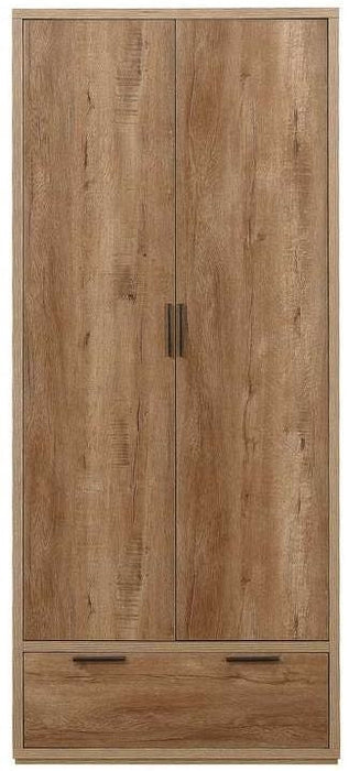 Stockwell Rustic Oak Effect 2 Door Wardrobe - 1 Drawer