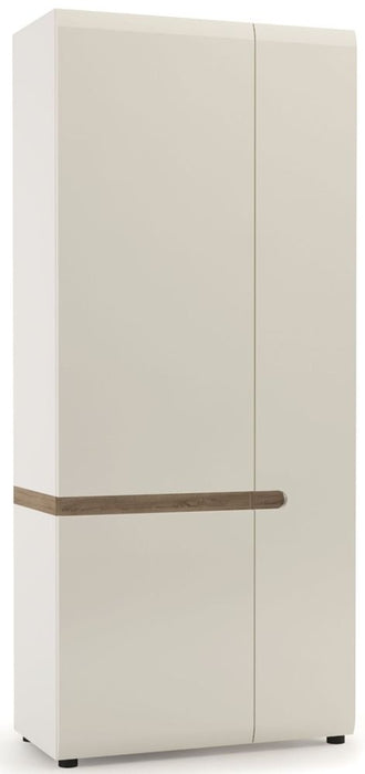 Chelsea Bedroom 2 Door Wardrobe in White with Truffle Oak Trim