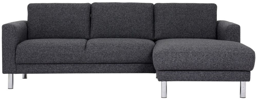 Cleveland Chaiselongue Sofa in Nova Anthracite (RH)