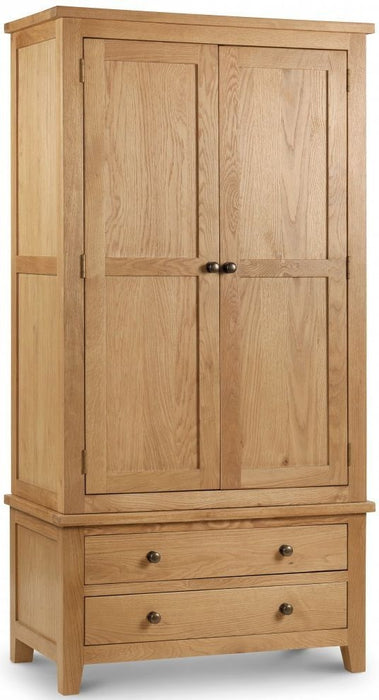 Marlborough Waxed Oak 2 Door 2 Drawer Wardrobe