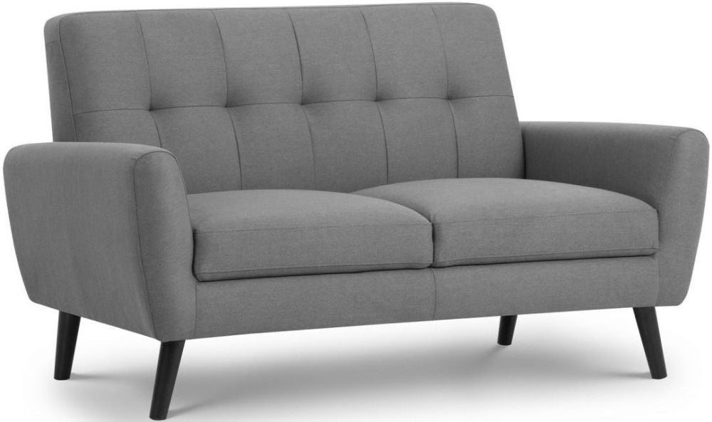 Monza Grey Linen Fabric 2 Seater Sofa