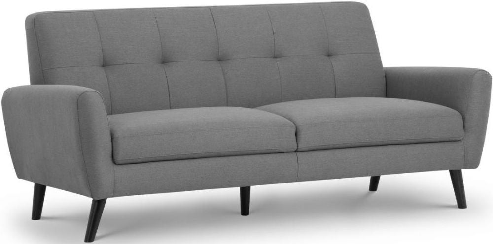 Monza Grey Linen Fabric 3 Seater Sofa