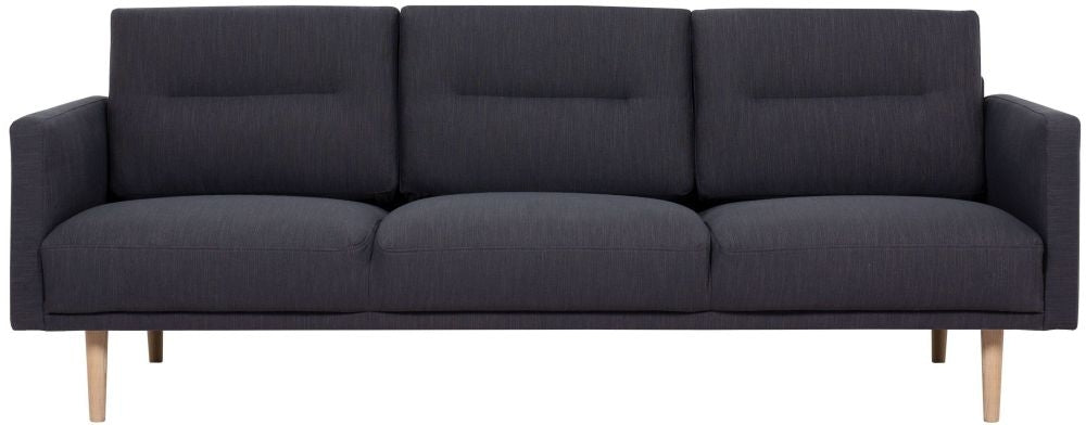Larvik Fabric 3 Seater Sofa Anthracite with Oak Legs