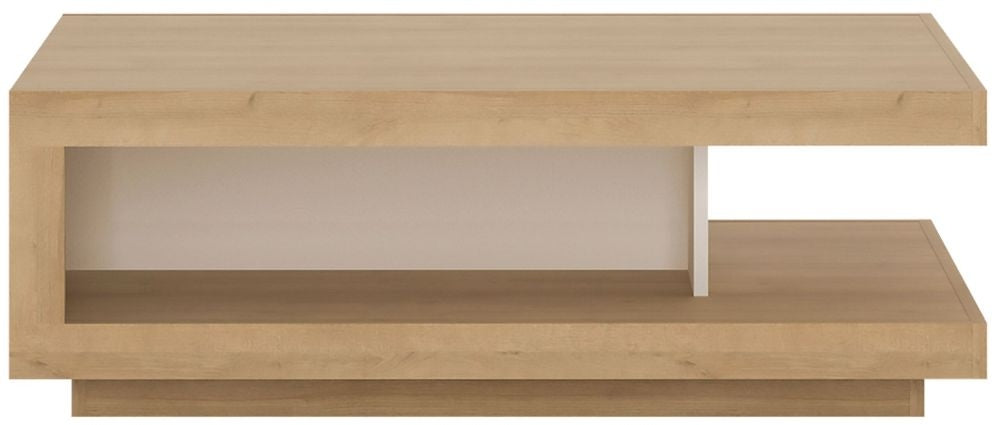 Lyon Designer Coffee Table in Riviera Oak and White High Gloss