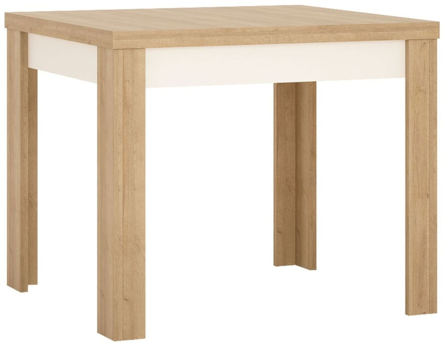 Lyon Small Extending Dining Table 90cm-180cm in Riviera Oak and White High Gloss