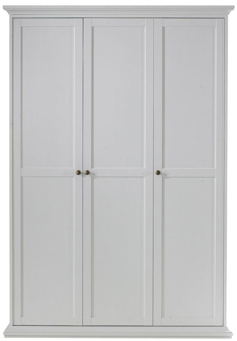 Paris 3 Door Wardrobe with White